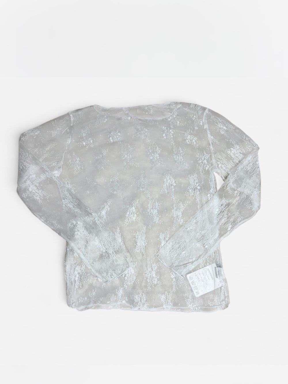 White Sheer Long Sleeve Tee